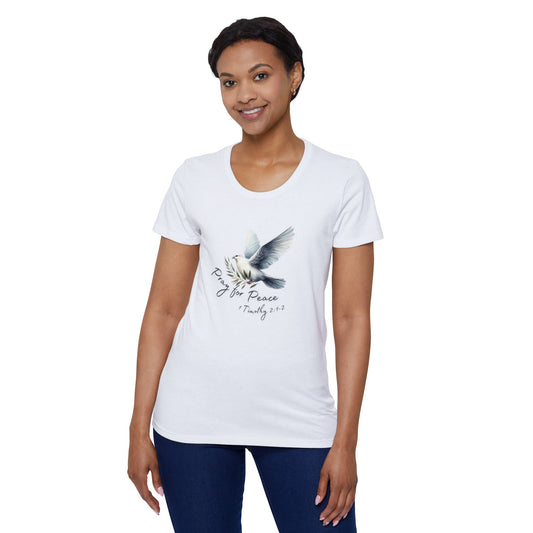 Pray for Peace - Women's Organic Short Sleeve T-Shirt - Flocks of Faith